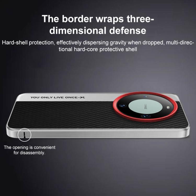 For Huawei Mate 60 Camera Design Diamond Texture Leather PC Phone Case