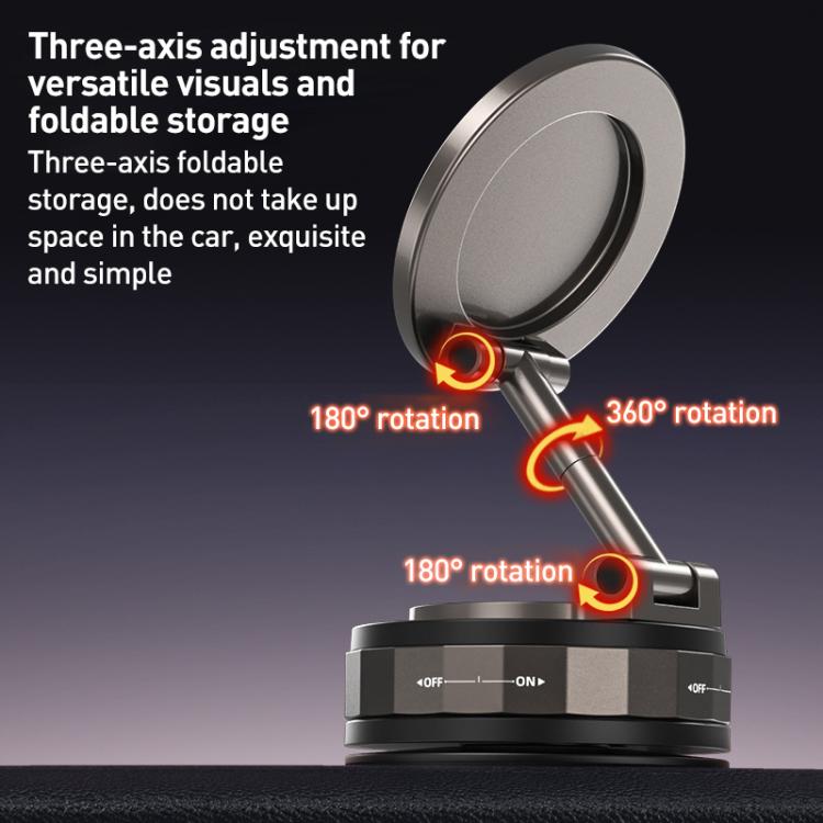 CC-T30-2F Vacuum Adsorption Alloy Magnetic Car Phone Holder - Black