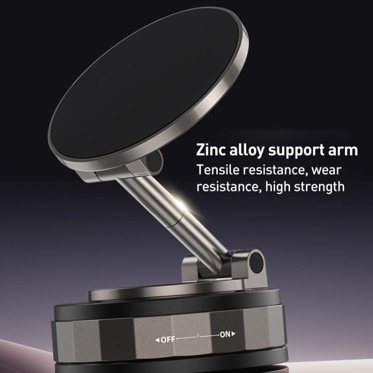 CC-T30-2F Vacuum Adsorption Alloy Magnetic Car Phone Holder - Black
