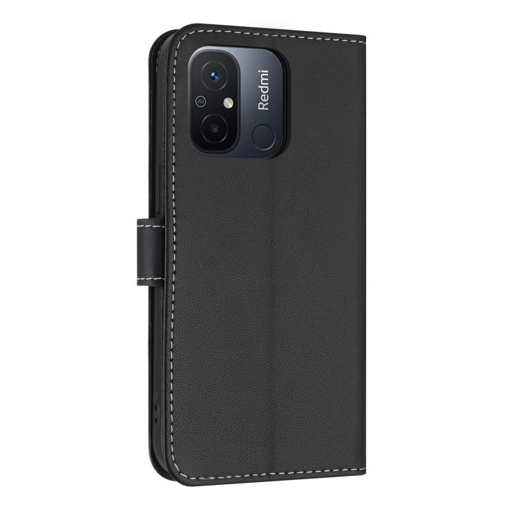For Redmi 11A / 12C Metal Bow Leather Phone Case with Hand Strap