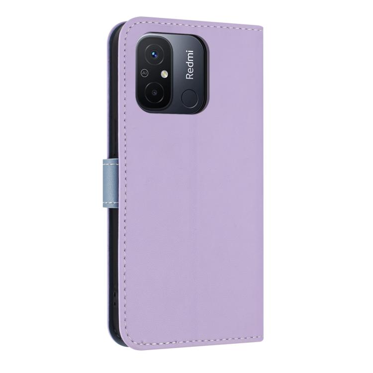 For Redmi 11A / 12C Metal Bow Leather Phone Case with Hand Strap