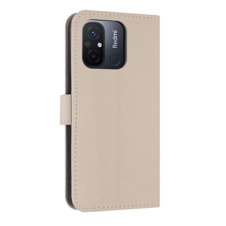 For Redmi 11A / 12C Metal Bow Leather Phone Case with Hand Strap