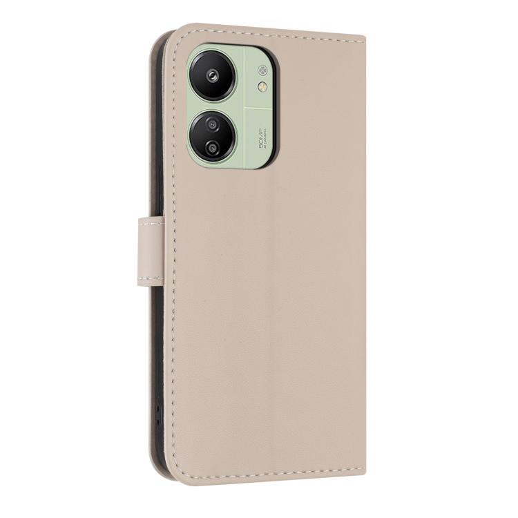 For Redmi 13C 4G Global Metal Bow Leather Phone Case with Hand Strap