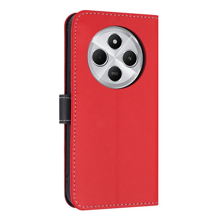 For Redmi 14C 4G / Poco C75 Metal Bow Leather Phone Case with Hand Strap