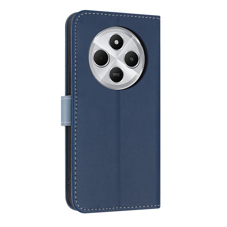 For Redmi 14C 4G / Poco C75 Metal Bow Leather Phone Case with Hand Strap