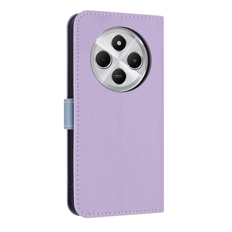 For Redmi 14C 4G / Poco C75 Metal Bow Leather Phone Case with Hand Strap