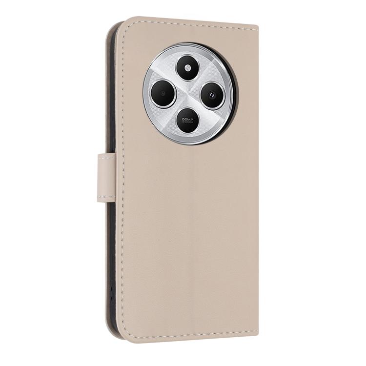 For Redmi 14C 4G / Poco C75 Metal Bow Leather Phone Case with Hand Strap