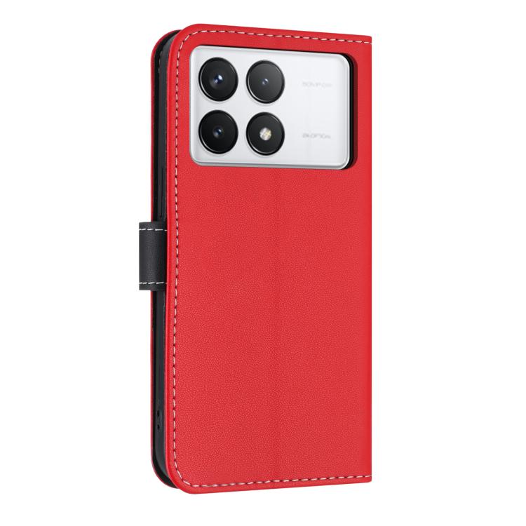 For Redmi K70 Pro / Poco F6 Pro 5G Metal Bow Leather Phone Case with Hand Strap