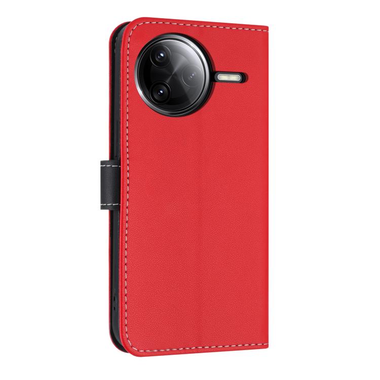 For Redmi K80 Pro / Poco F7 Pro Metal Bow Leather Phone Case with Hand Strap
