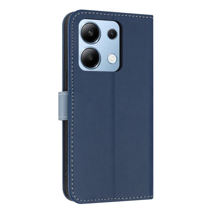 For Redmi Note 13 4G Global Metal Bow Leather Phone Case with Hand Strap