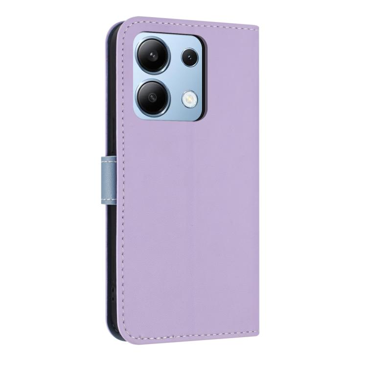 For Redmi Note 13 4G Global Metal Bow Leather Phone Case with Hand Strap