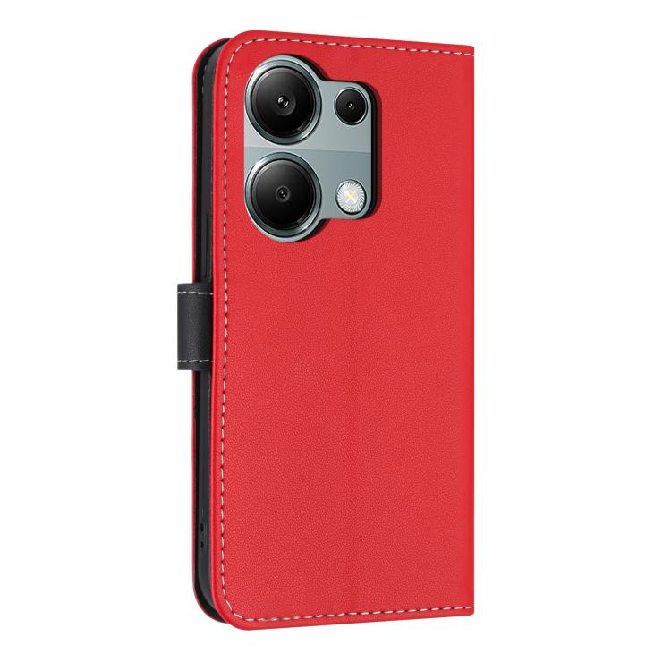For Redmi Note 13 Pro 4G Global Metal Bow Leather Phone Case with Hand Strap