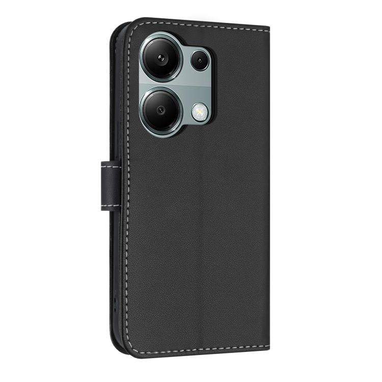 For Redmi Note 13 Pro 4G Global Metal Bow Leather Phone Case with Hand Strap