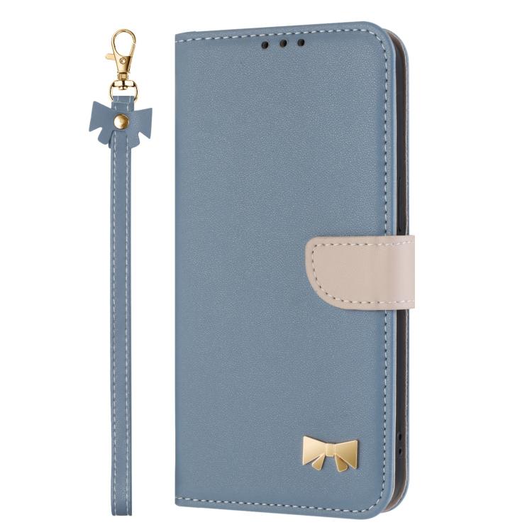 For Redmi Note 13 Pro 4G Global Metal Bow Leather Phone Case with Hand Strap