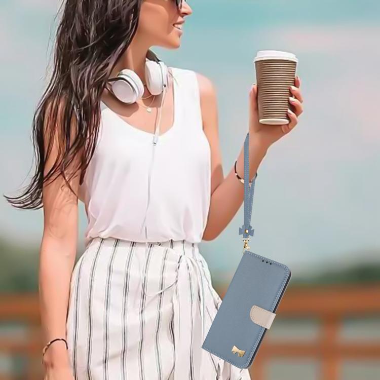 For Redmi Note 13 Pro 4G Global Metal Bow Leather Phone Case with Hand Strap