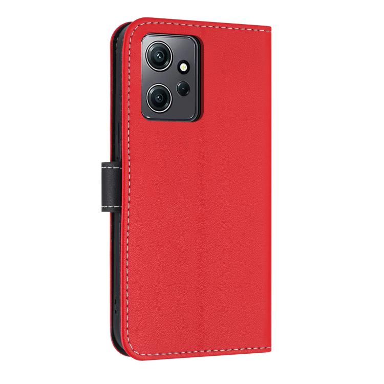 For Redmi Note 12 4G Metal Bow Leather Phone Case with Hand Strap