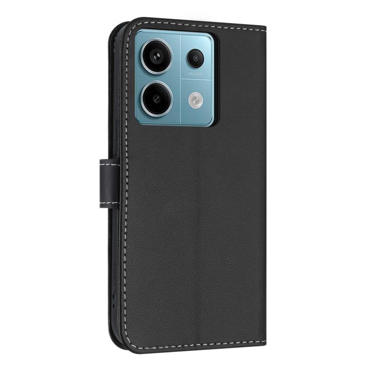 For Redmi Note 13 5G Metal Bow Leather Phone Case with Hand Strap