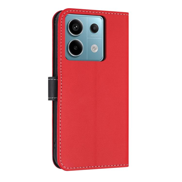 For Redmi Note 13 Pro 5G / Poco X6 Metal Bow Leather Phone Case with Hand Strap