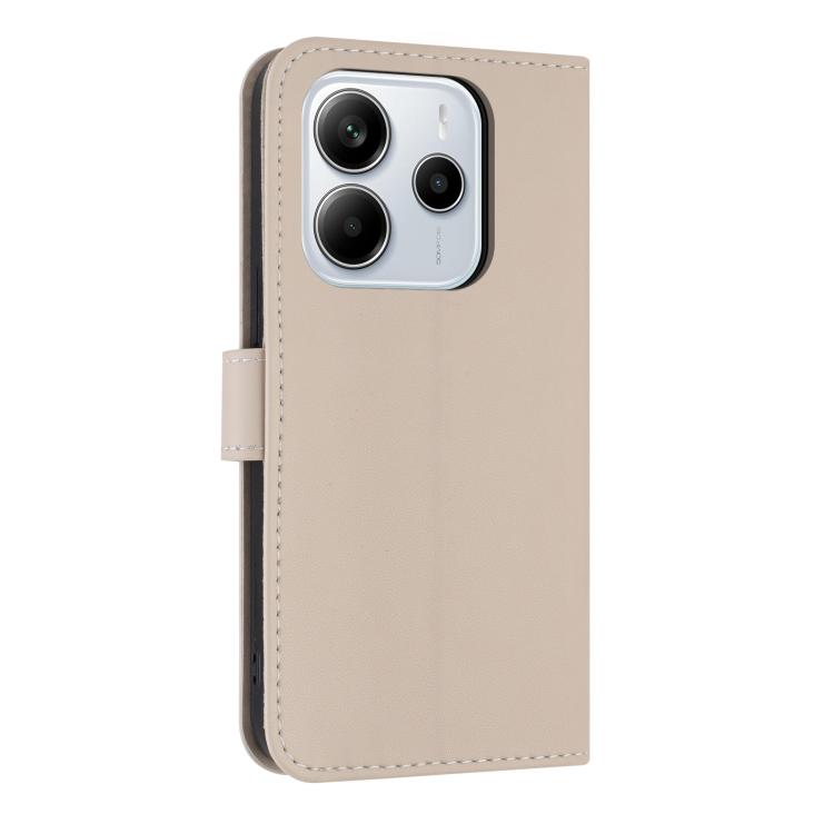 For Redmi Note 14 4G 164.84mm Metal Bow Leather Phone Case with Hand Strap