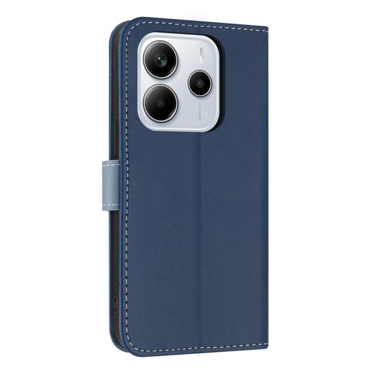 For Redmi Note 14 5G Metal Bow Leather Phone Case with Hand Strap