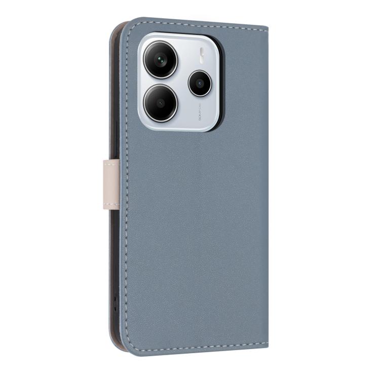 For Redmi Note 14 5G Metal Bow Leather Phone Case with Hand Strap