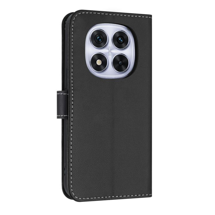 For Redmi Note 14 Pro 4G Global Metal Bow Leather Phone Case with Hand Strap