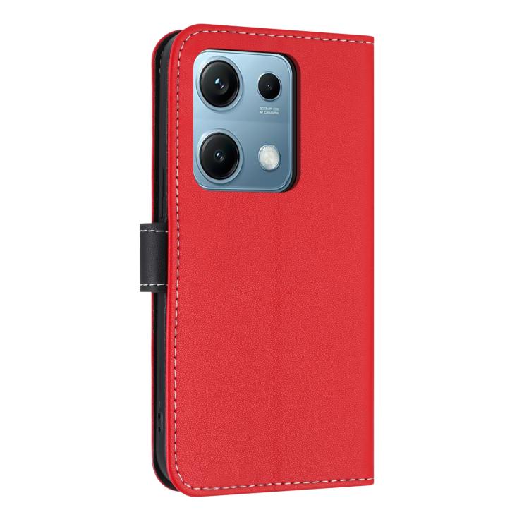 For Redmi Note 14S 4G Metal Bow Leather Phone Case with Hand Strap