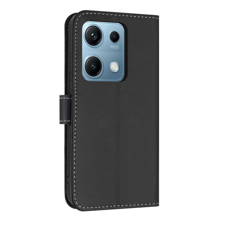 For Redmi Note 14S 4G Metal Bow Leather Phone Case with Hand Strap