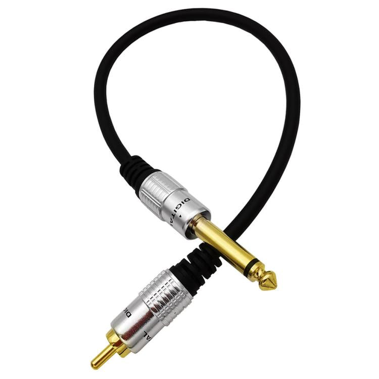6.35mm Mono Plug Male to RCA Male Audio Adapter Cable for Ampfler, Speaker, Guitar, Length:3m - Black