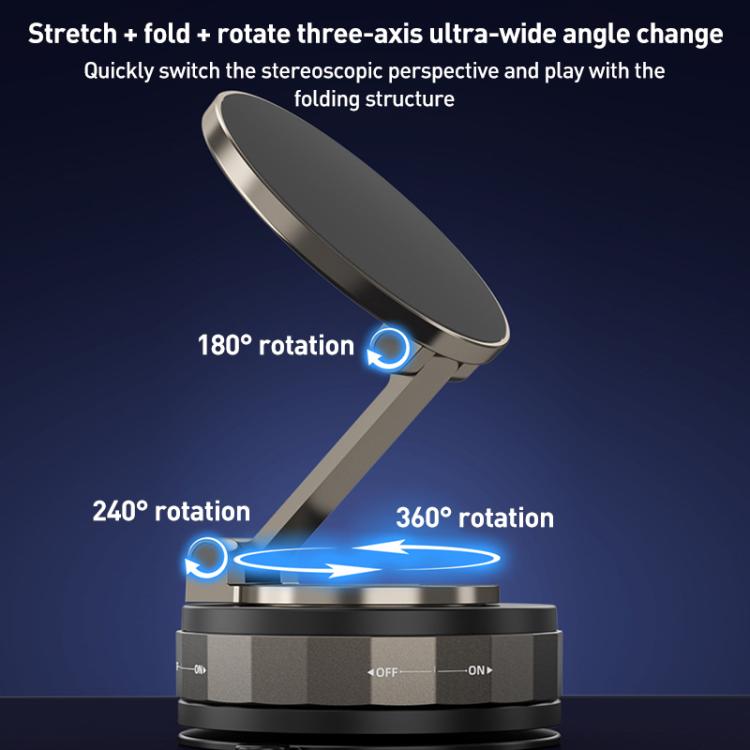 CC-T30-2 Vacuum Adsorption Rotating Magnetic Car Phone Holder - Black