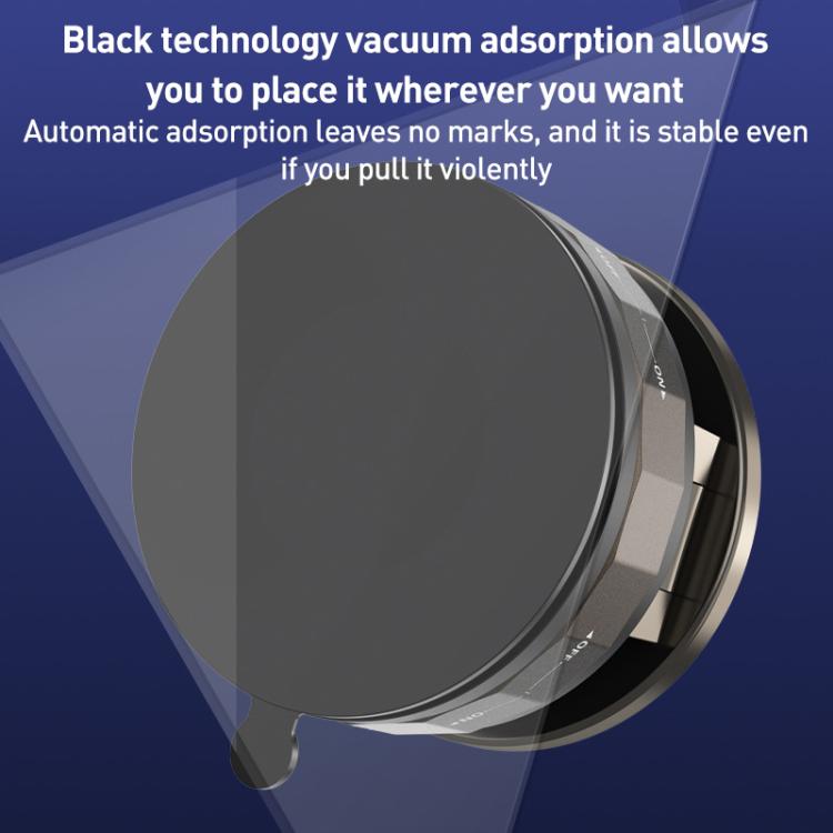 CC-T30-2 Vacuum Adsorption Rotating Magnetic Car Phone Holder - Black