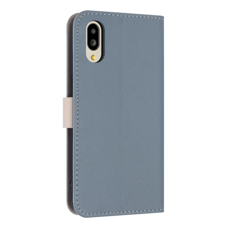 For Sharp Simple Sumaho 6 SHG09 Metal Bow Leather Phone Case with Hand Strap