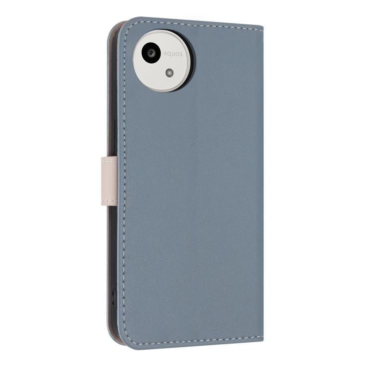 For Sharp Aquos wish5 Metal Bow Leather Phone Case with Hand Strap