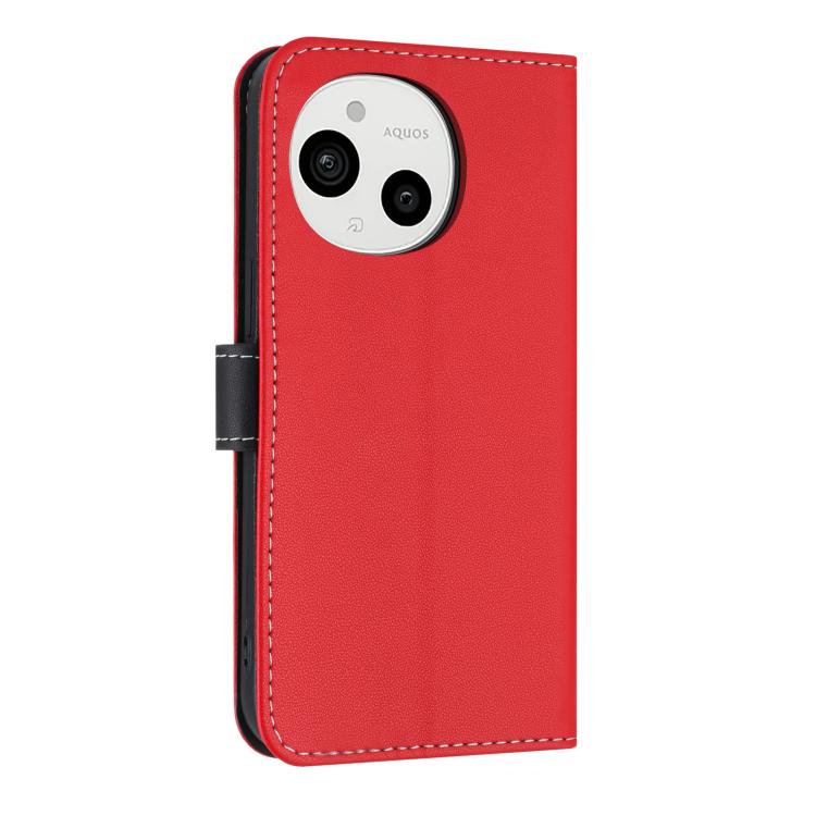 For Sharp Aquos Sense9 Metal Bow Leather Phone Case with Hand Strap