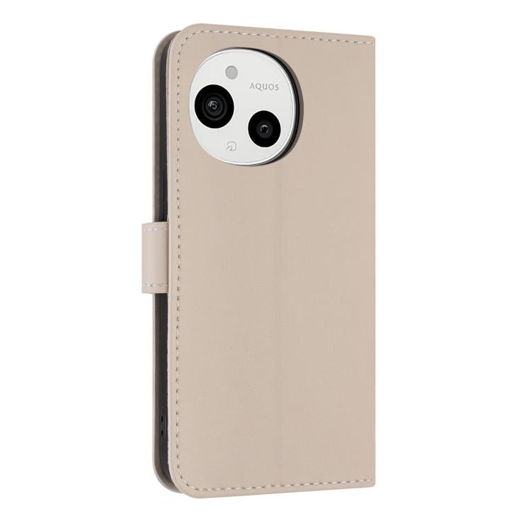 For Sharp Aquos Sense9 Metal Bow Leather Phone Case with Hand Strap