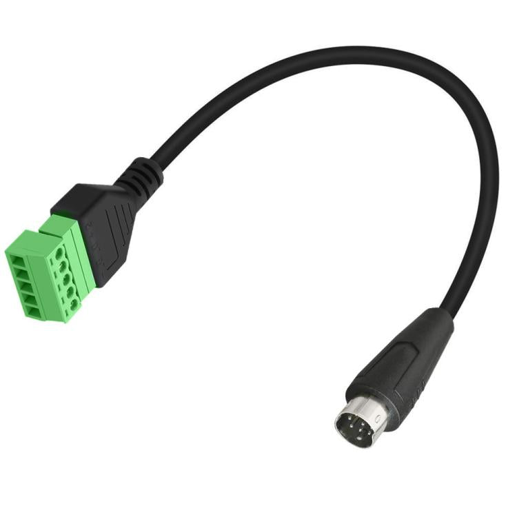 S-Video 8 Pin Male to 5 Pin Female Bolt Screw with Shield Terminals Pluggable Type Adapter Cable, Length:0.3m - Black