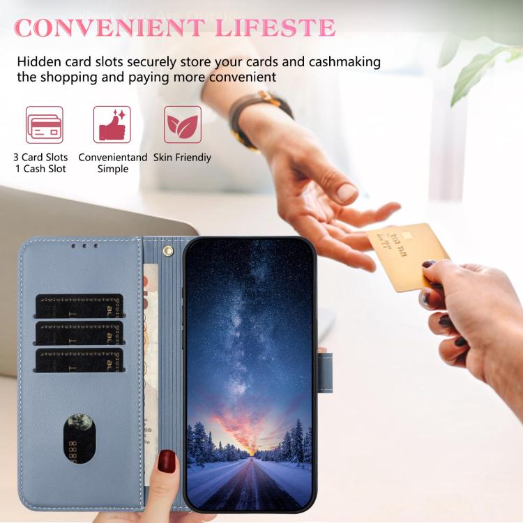 For Samsung Galaxy S22 5G Metal Bow Leather Phone Case with Hand Strap