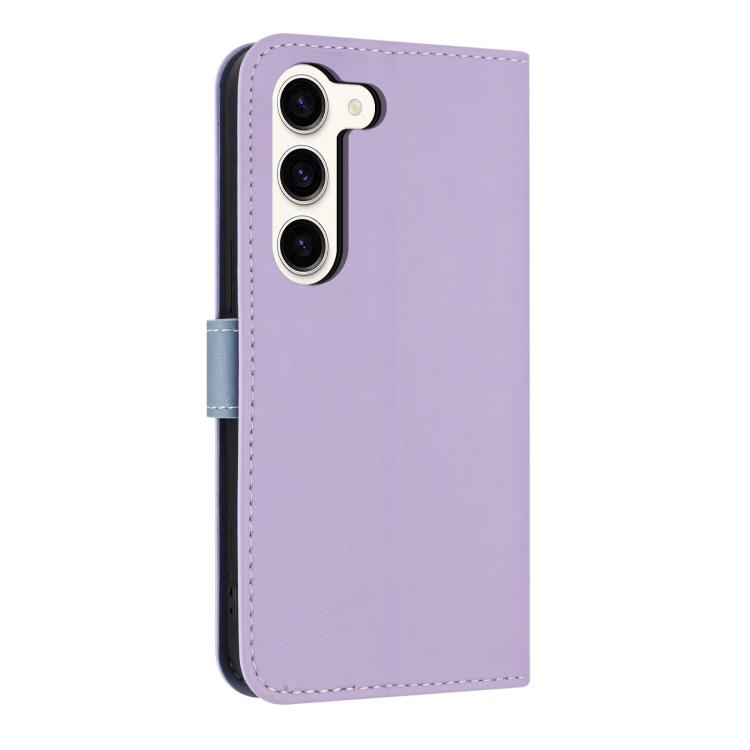 For Samsung Galaxy S23 5G Metal Bow Leather Phone Case with Hand Strap