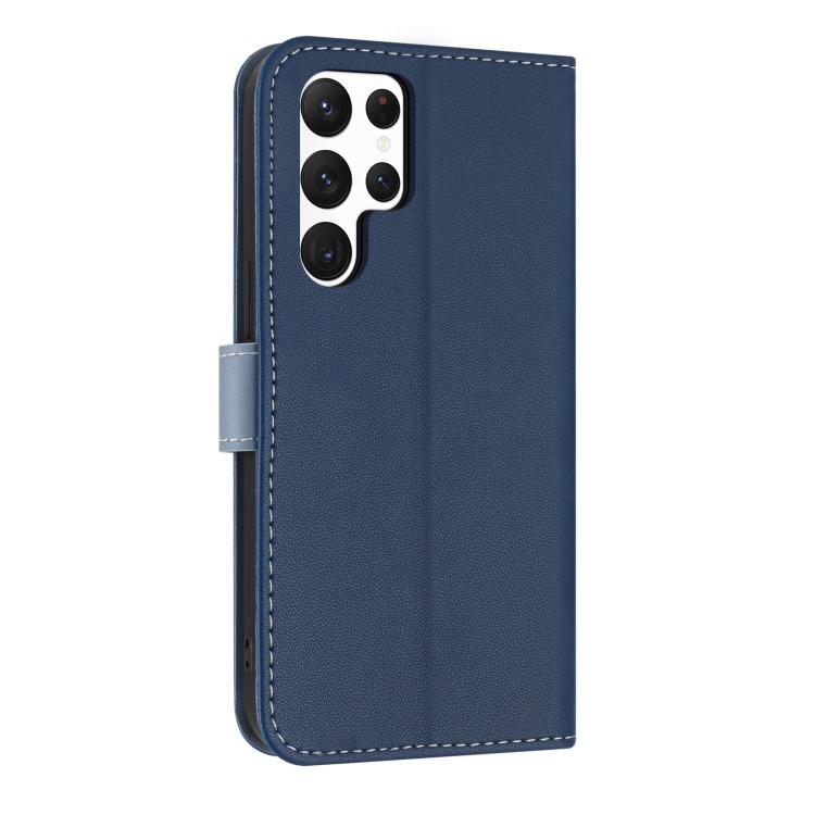 For Samsung Galaxy S23 Ultra 5G Metal Bow Leather Phone Case with Hand Strap