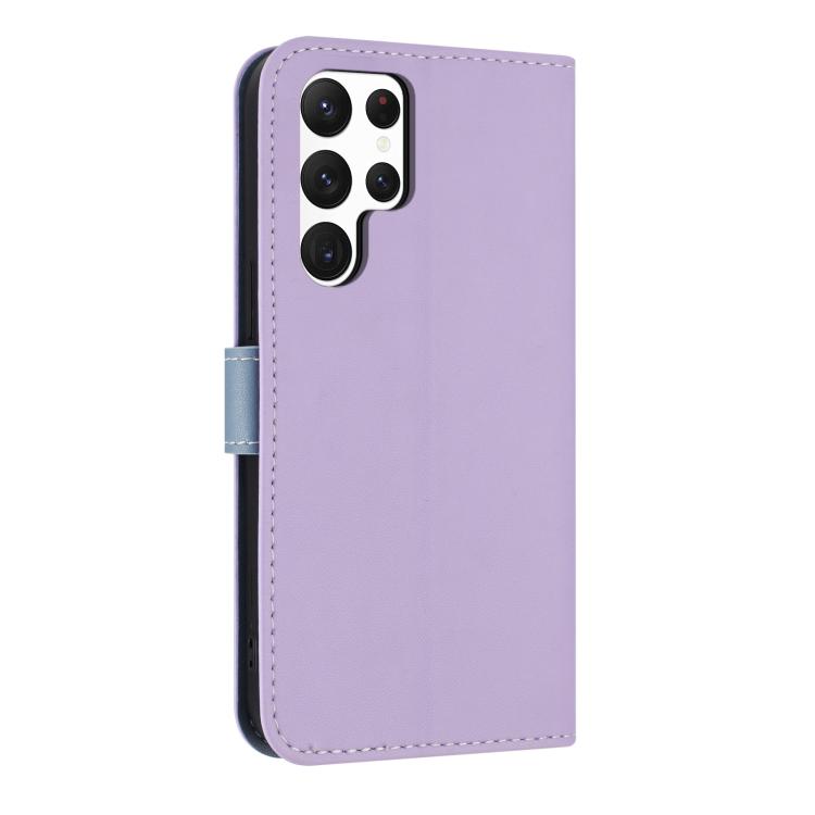 For Samsung Galaxy S23 Ultra 5G Metal Bow Leather Phone Case with Hand Strap