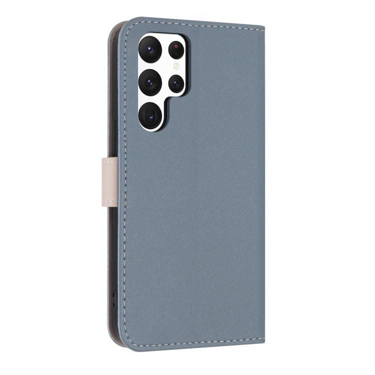 For Samsung Galaxy S23 Ultra 5G Metal Bow Leather Phone Case with Hand Strap