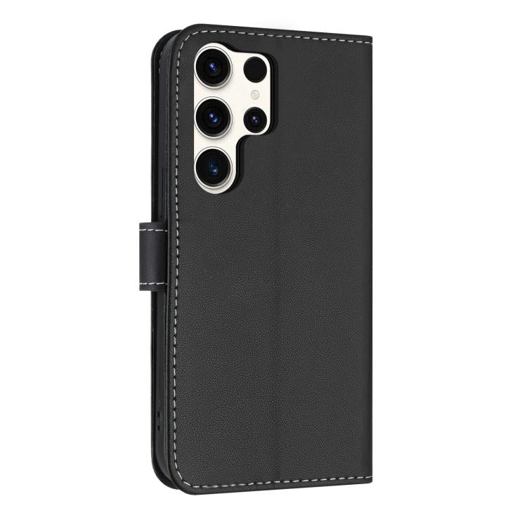 For Samsung Galaxy S24 Ultra 5G Metal Bow Leather Phone Case with Hand Strap