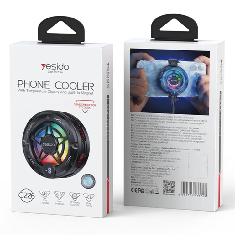 Yesido C226 Semiconductor Refrigeration Magnetic Universal Phone Radiator - Black