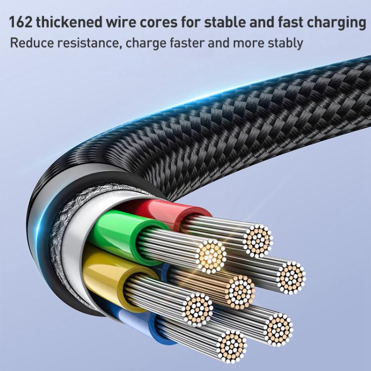 Yesido CA137C 66W USB to Type-C Streamer Light Data Cable, Length: 1.2m - Grey