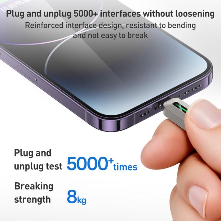 Yesido CA137L 12W USB to 8 Pin Streamer Light Data Cable, Length: 1.2m - Grey
