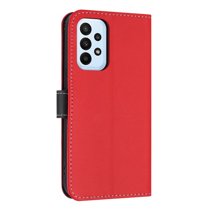 For Samsung Galaxy A33 5G Metal Bow Leather Phone Case with Hand Strap