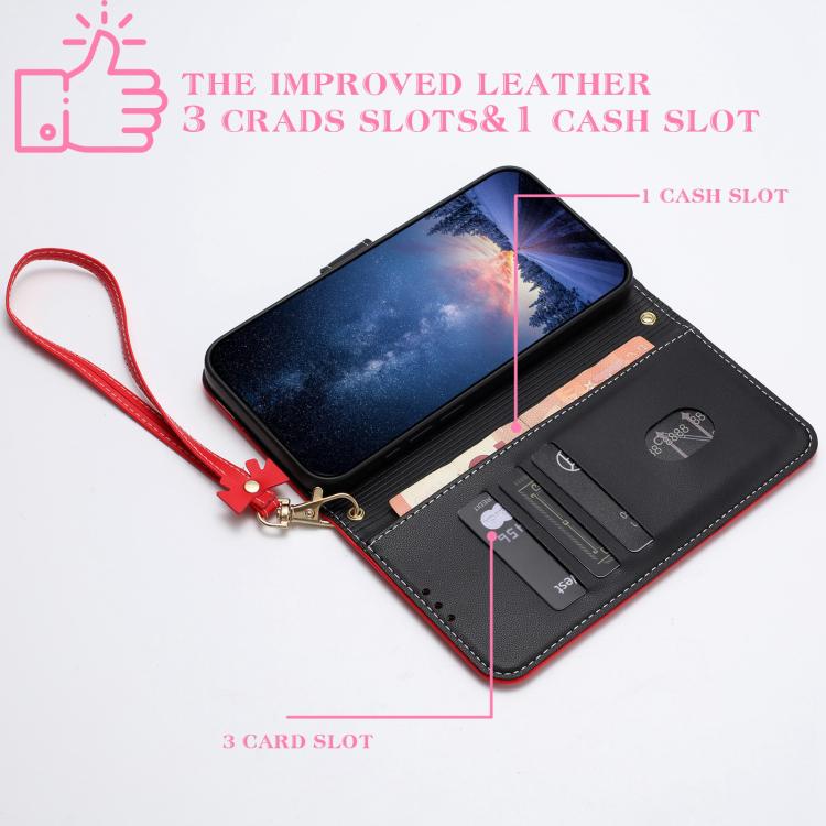 For Samsung Galaxy A06  / A07 4G Metal Bow Leather Phone Case with Hand Strap