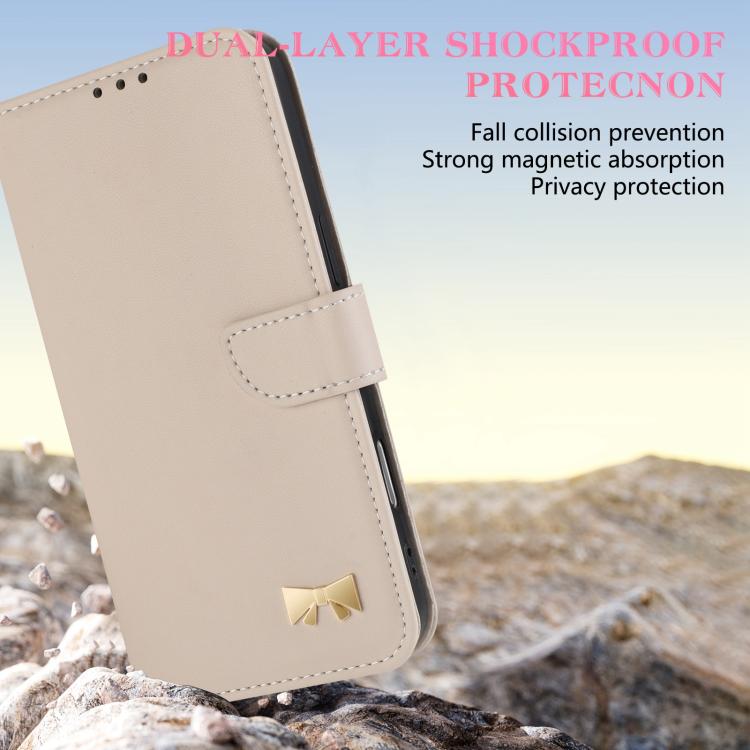 For Galaxy A27 5G Metal Bow Leather Phone Case with Hand Strap