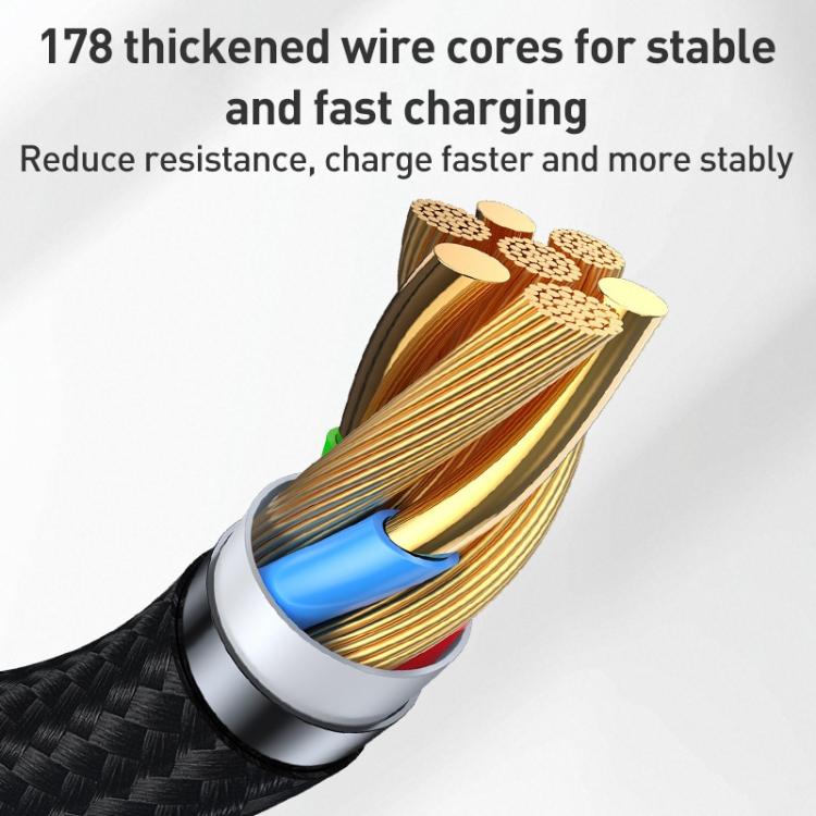 Yesido CA198 60W Type-C to Type-C Streamer Light Data Cable, Length: 1.2m - Grey