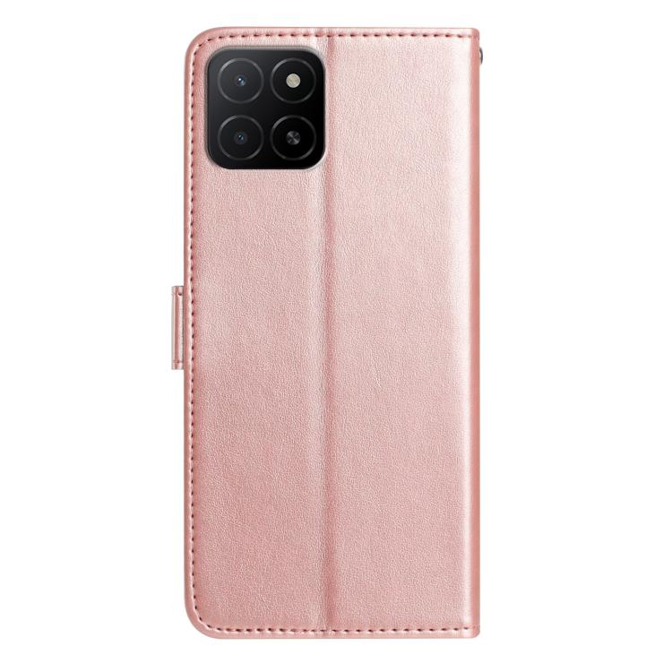 For Honor X5b Plus Rose Flower Embossing Pattern Leather Phone Case